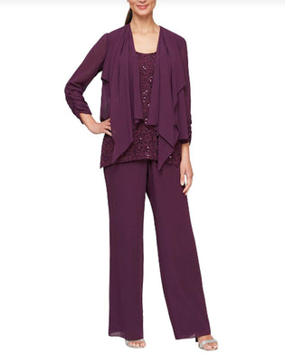 Alex Evenings 8492002 3 Piece Dressy Pant Suit With Cascade Jacket ...