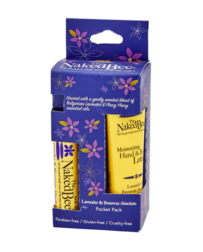 THE NAKED BEE POCKET PACK SET LAVENDER & BEESWAX