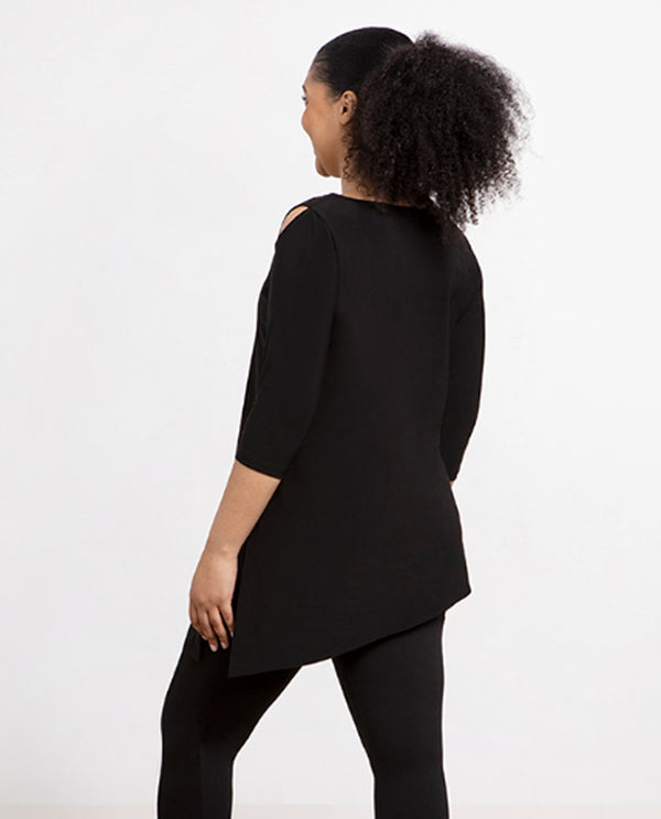SYMPLI 23198-2 NU FOCUS TUNIC 3/4 SLEEVE BLACK