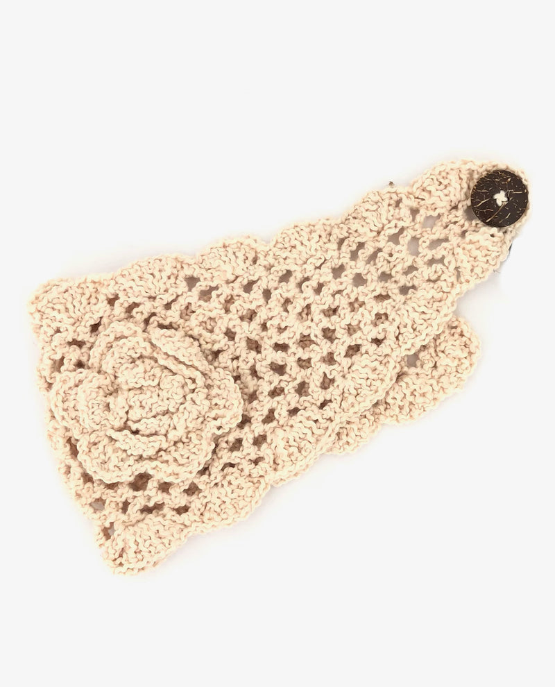 Crochet Headband HB16103 Cream