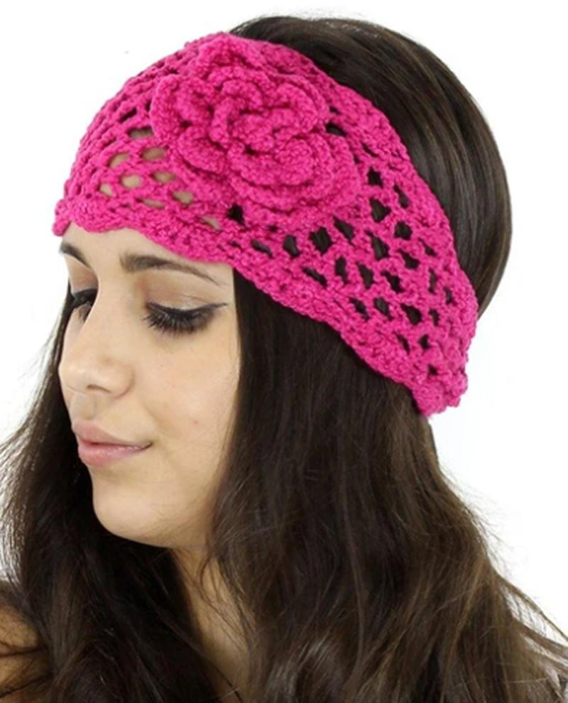 Crochet Headband HB16103 Fuschia