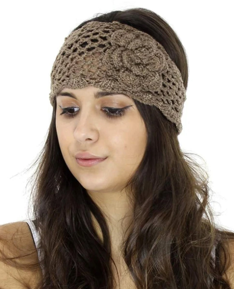 Crochet Headband HB16103 Mocha