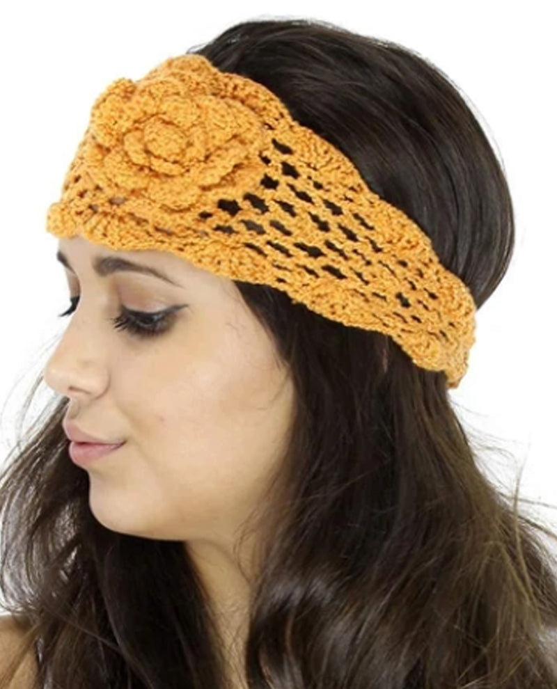 Crochet Headband HB16103 Orange