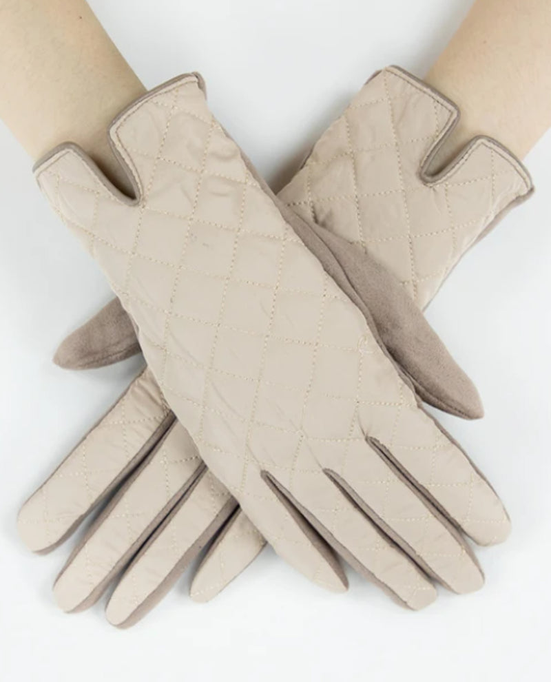 Quilted Solid Glove GL12310 Beige
