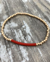 Color Bar Bead Bracelet QB28394 Red