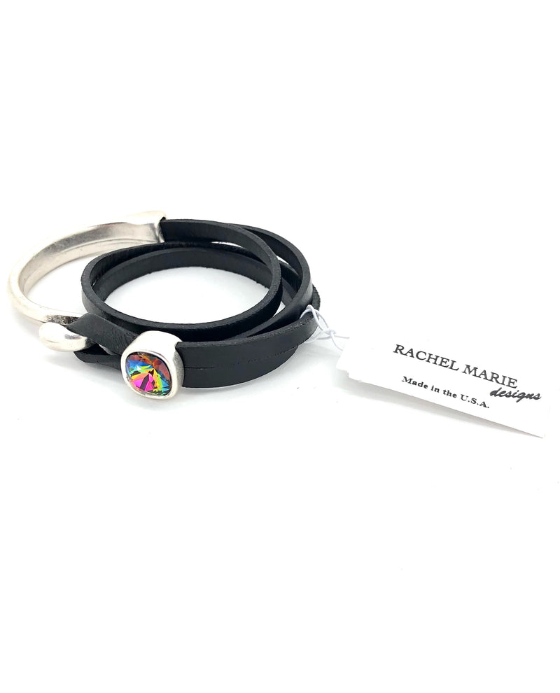 Rachel Marie Designs Leather Wrap Coco Bracelet Vitrail Light