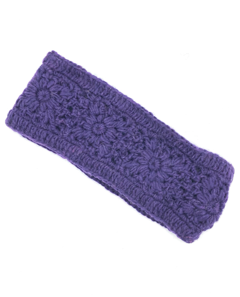 Crochet Headband H-191 Purple