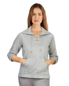 Ruby Rd. 54350 Split Neck With Lacing Pullover Pewter