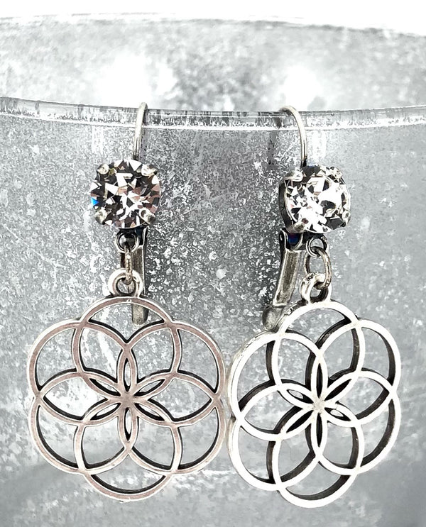 Rachel Marie Designs Symmetry Earring With Circle Drop Clear