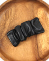 Scrunched Faux Leather Hair Clip HR21054 Black