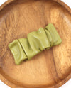 Scrunched Faux Leather Hair Clip HR21054 green
