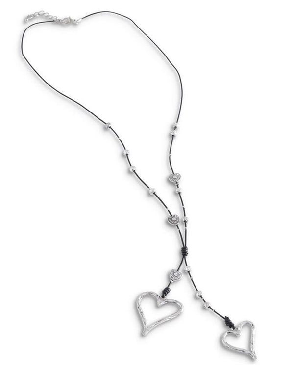 Cord Necklace With Metal Heart 84880A