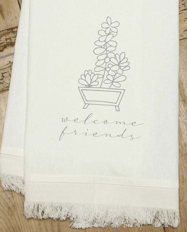 Second Nature By Hand MSTWLNR025 Welcome Friends Towel