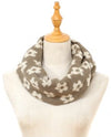 Daisy Knit Loop Scarf QH-455-5 Taupe