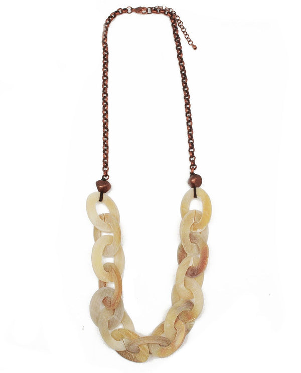 Omala Long Necklace Ovals - Natural N1709