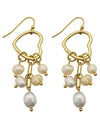 Sweet Lola HRTPRL Gold Heart & Pearl Earrings