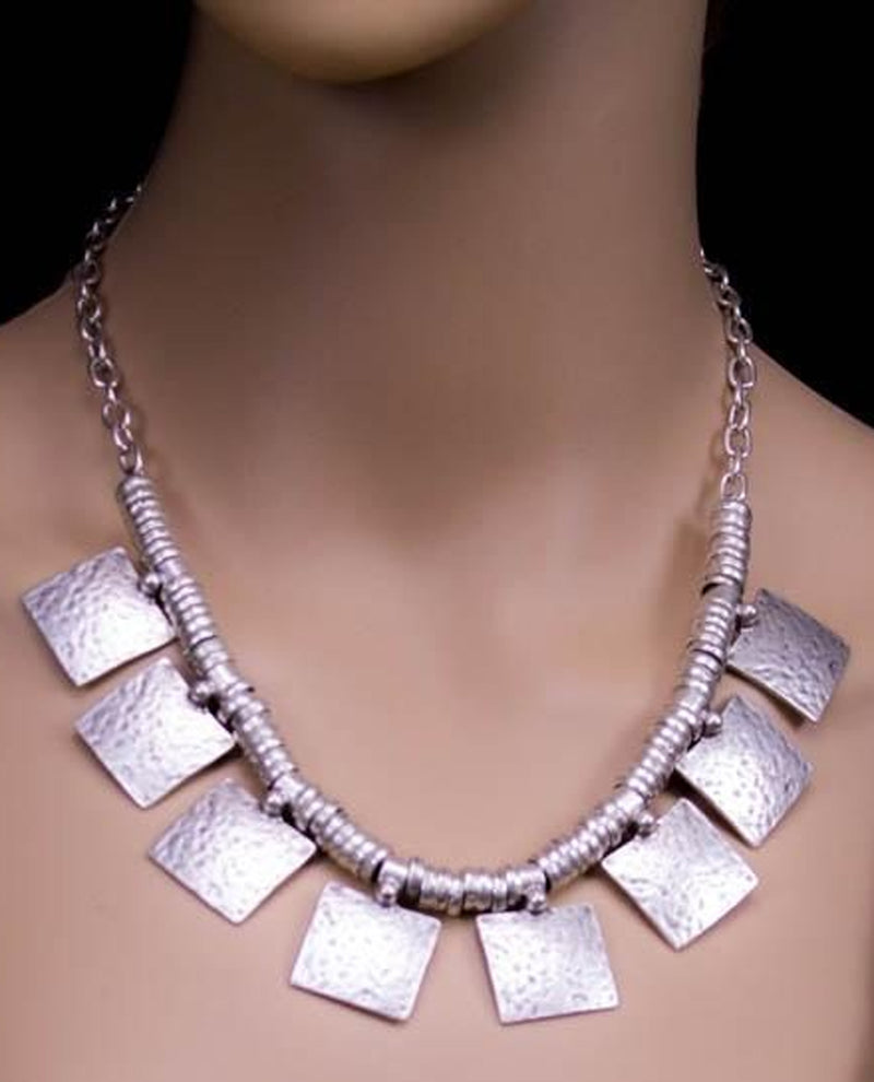 Hammered Squares Necklace 1081