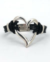 Silver Heart Leather Bracelet SLVRHRT Silver