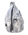 Anti-Theft USB Rucksack Bag Grey White