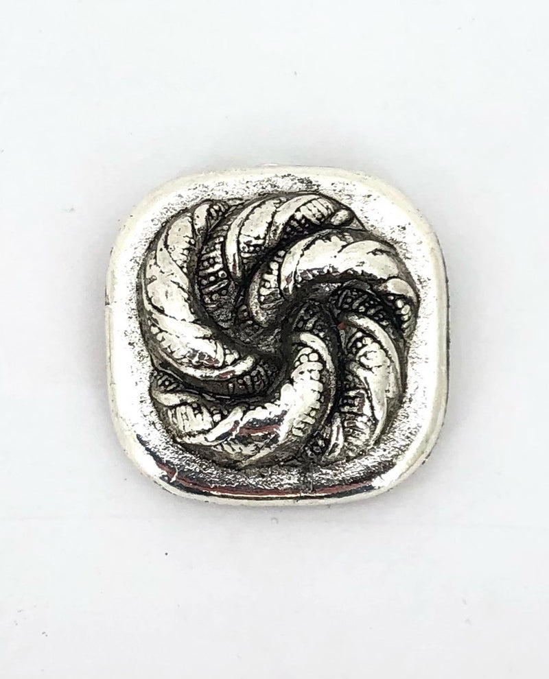 Rope Square Magnetic Brooch 2219 Silver