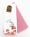 2 Pack Sentiment Pom Pom Towel 2288-KT Pink