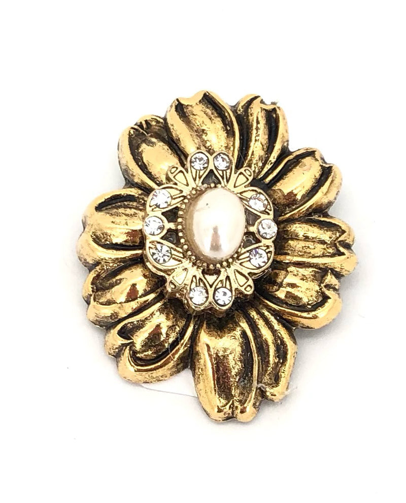 Small Flower Brooch 2299 Pearl / Gold