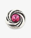Crystal Swirl Brooch 2376 Pink