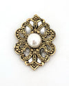 Filigree With Pearl Brooch 2302 Gold