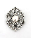 Filigree With Pearl Brooch 2302 Silver