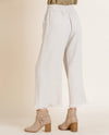 Wide Leg Frayed Hem Pant N6667 Oatmeal
