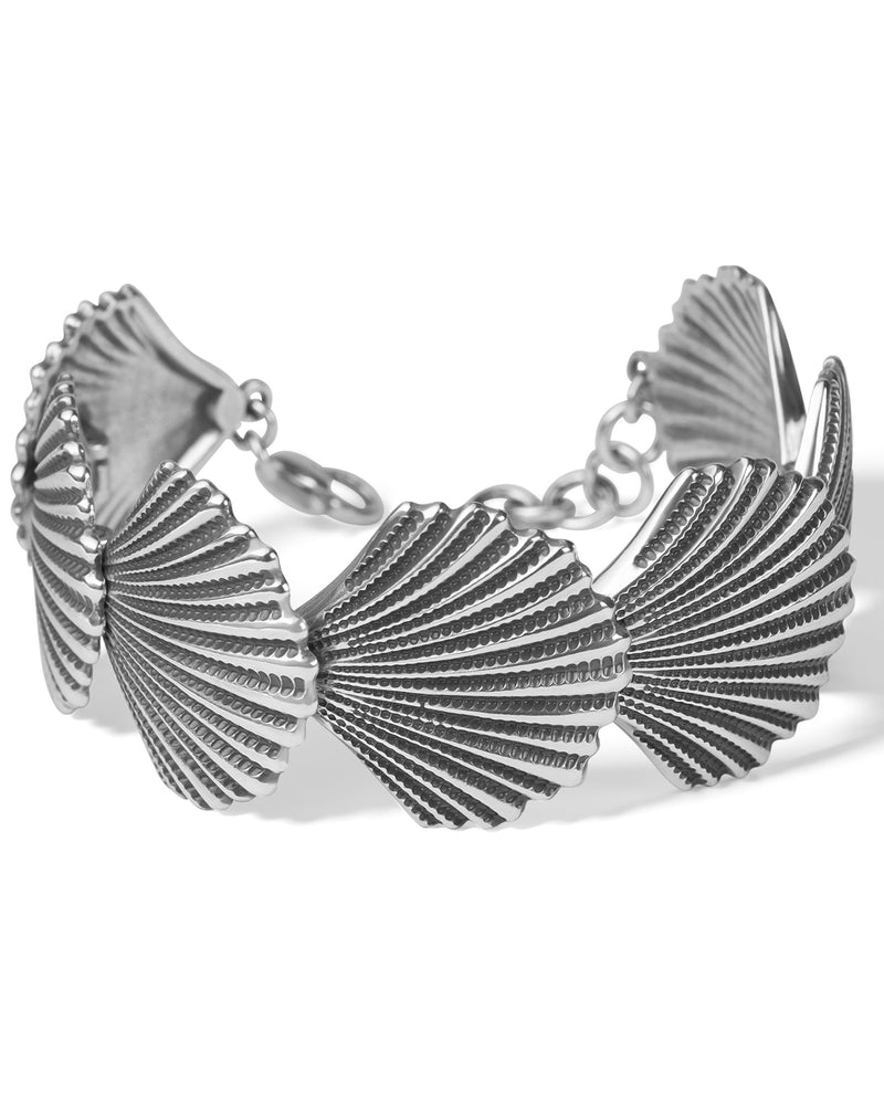 Brighton JF9540 Silver Shells Flex Cuff Bracelet