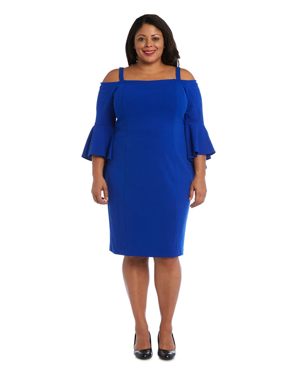 Women's Cold Shoulder With Bell Sleeve 8858 Royal Blue