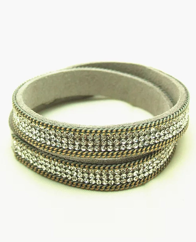 Chain Stone Wrap Bracelet STONE/CHAIN Grey