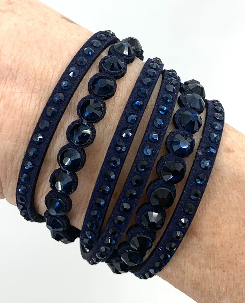 3 Row Big Stone Wrap Bracelet BIGSTONE Navy