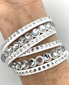 3 Row Big Stone Wrap Bracelet BIGSTONE White