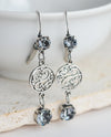 Rachel Marie Designs Cathedral Double Drop French Wire Silver Night