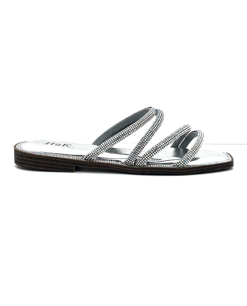 A/B Sparkle Multi Strap Slide IRIS Silver