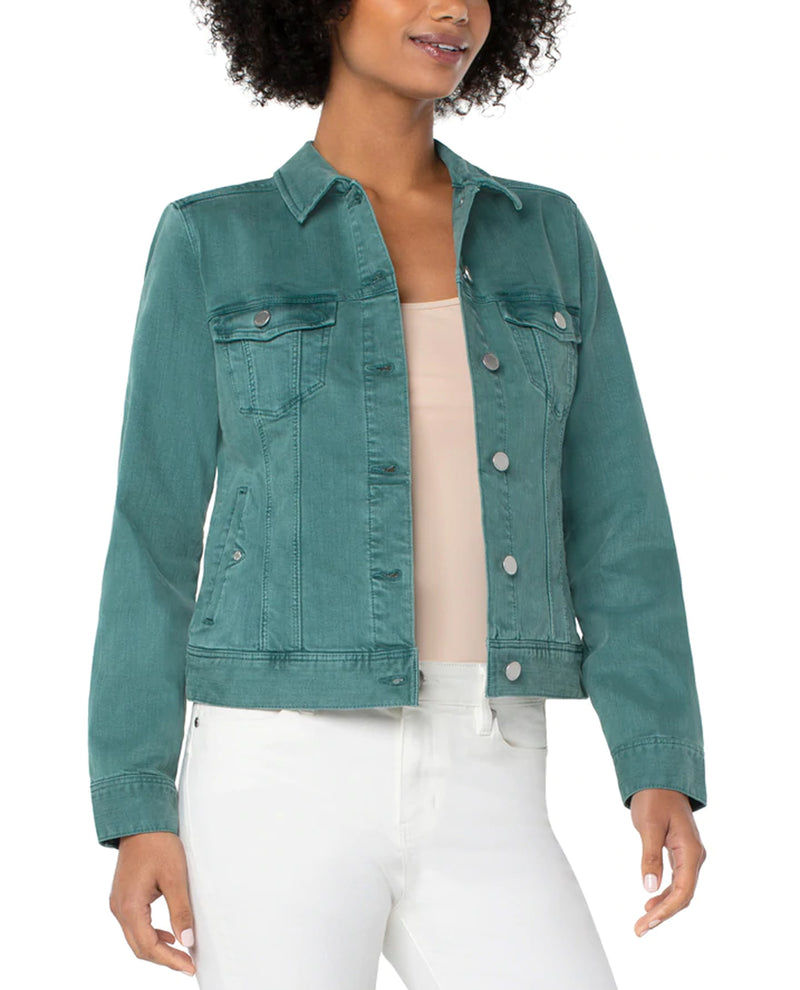 Liverpool LM1004WF Classic Jean Jacket Green