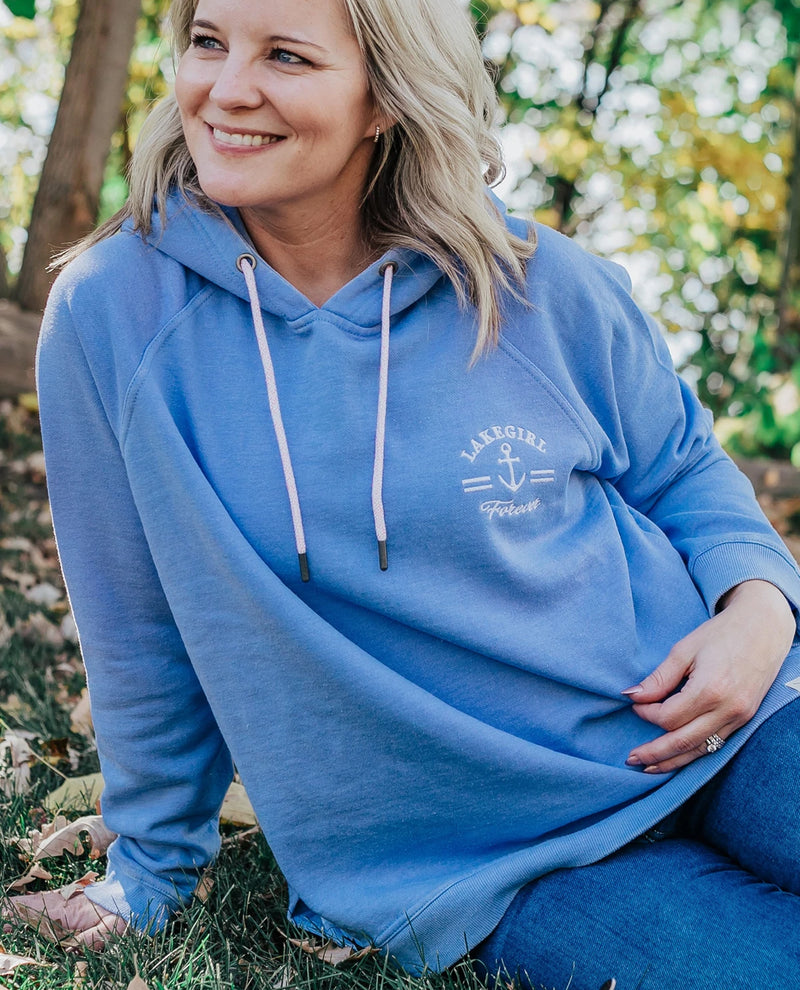 Lakegirl FHS008 Burnout Wash Fleece Hood Periwinkle