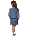 Made in Italy 64887 Short Ruffle With Sleeve Blue