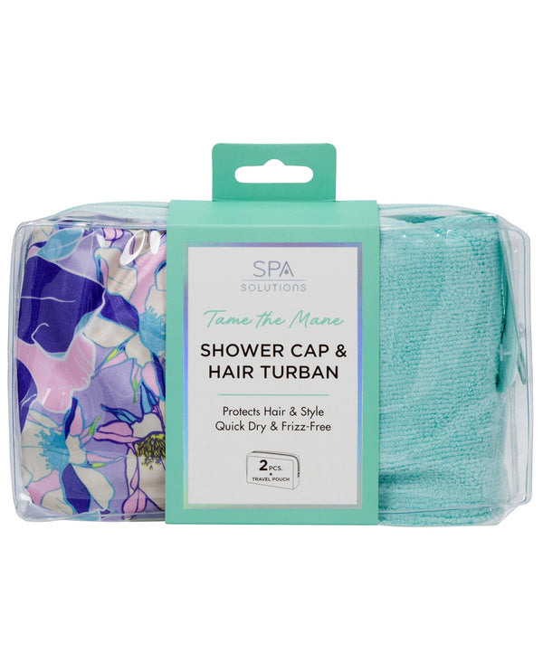 Shower Cap Turban Set AQUA
