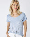 Made In Italy 70852 Silver Waterfall T Shirt Blue