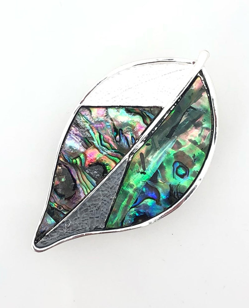 Leaf Magnetic Brooch MP121GY Silver
