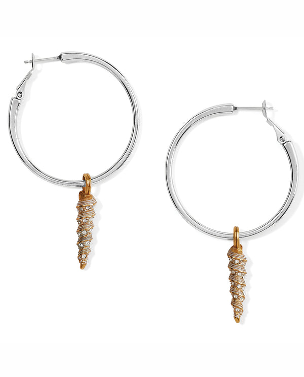 Brighton JA9062 Shells Charm Hoop Earrings