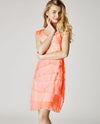 Made In Italy 8900 Layered Ruffle Short Coral