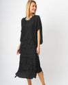 Made in Italy 64740 Long Ruffle With Sleeve Black