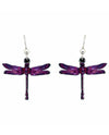 Purple Dragonfly Earring 1598 Silver