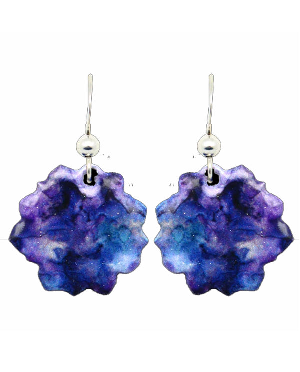 Violet Ink Flower Earring 2204 Silver