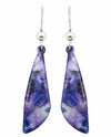 Long Violet Ink Earring 2203 Silver