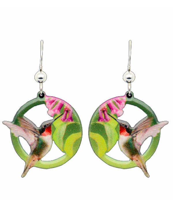 Hummingbird Circle Earring 2348 Silver